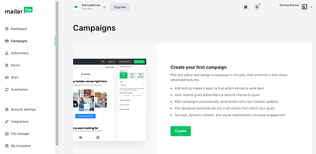 01 mailerlite campaign create