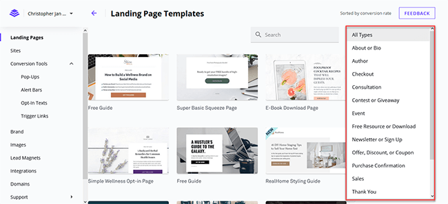 03 Filter through the templates