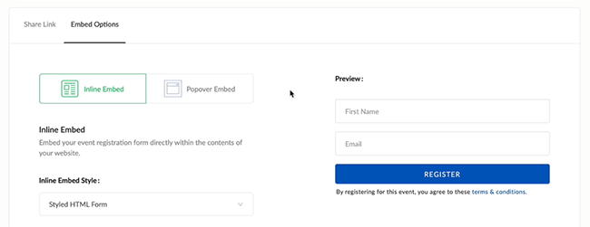 04 Embed webinar registration page