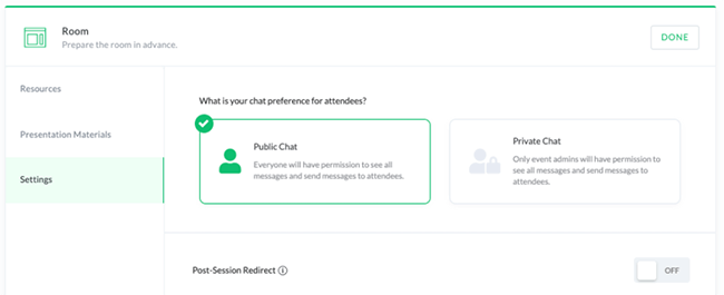 11 Settings for public chat