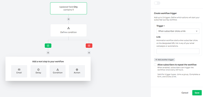 13 mailerlite workflow ui